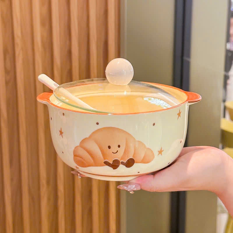 🥑 Nồi Sứ Kèm Thìa Hoạ Tiết Quả Bơ Và Bánh Ngọt Xinh Xỉu 🍰 ( Tặng kèm 1 đôi đũa)