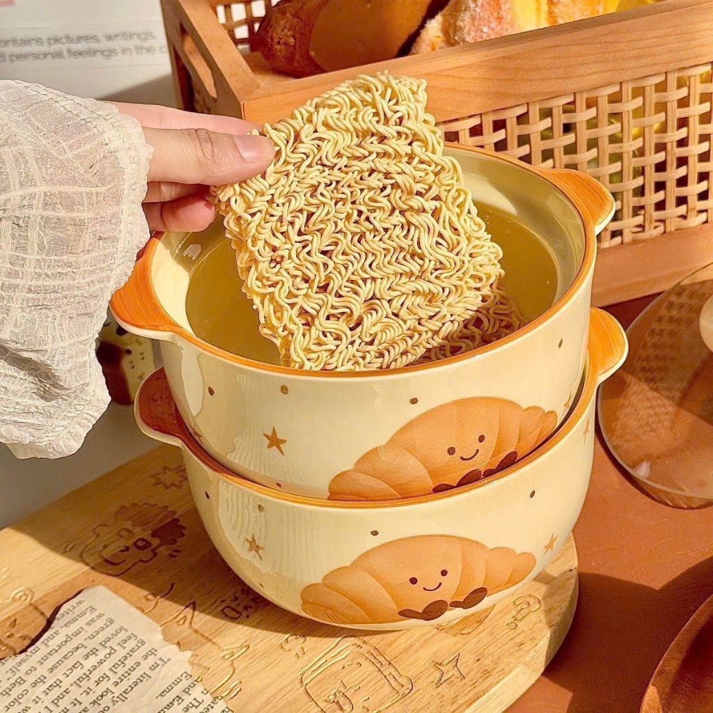 🥑 Nồi Sứ Kèm Thìa Hoạ Tiết Quả Bơ Và Bánh Ngọt Xinh Xỉu 🍰 ( Tặng kèm 1 đôi đũa)
