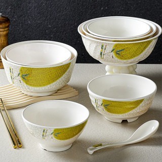 Bát Tô Phíp ( Melamine A5 ) Hoa Văn Hình Lá Tre Dùng Cho Nhà Hàng Khách Sạn  B6006