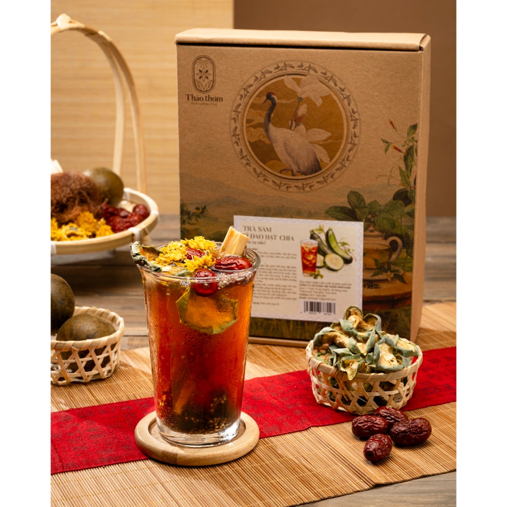 Trà Sâm Bí Đao Hạt Chia Thảo Thơm – Sấy Lạnh, Set Nấu 5 Lít