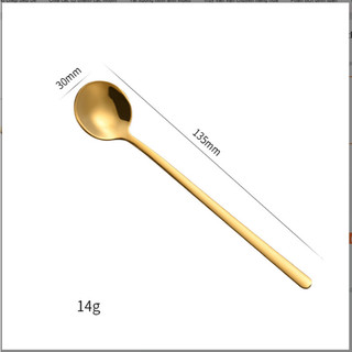 Thìa Espresso13.5cm Inox 304 Mạ Titan Vàng Miệng Tròn  Muỗng Nhỏ Cà Phê Ăn Kem Chè