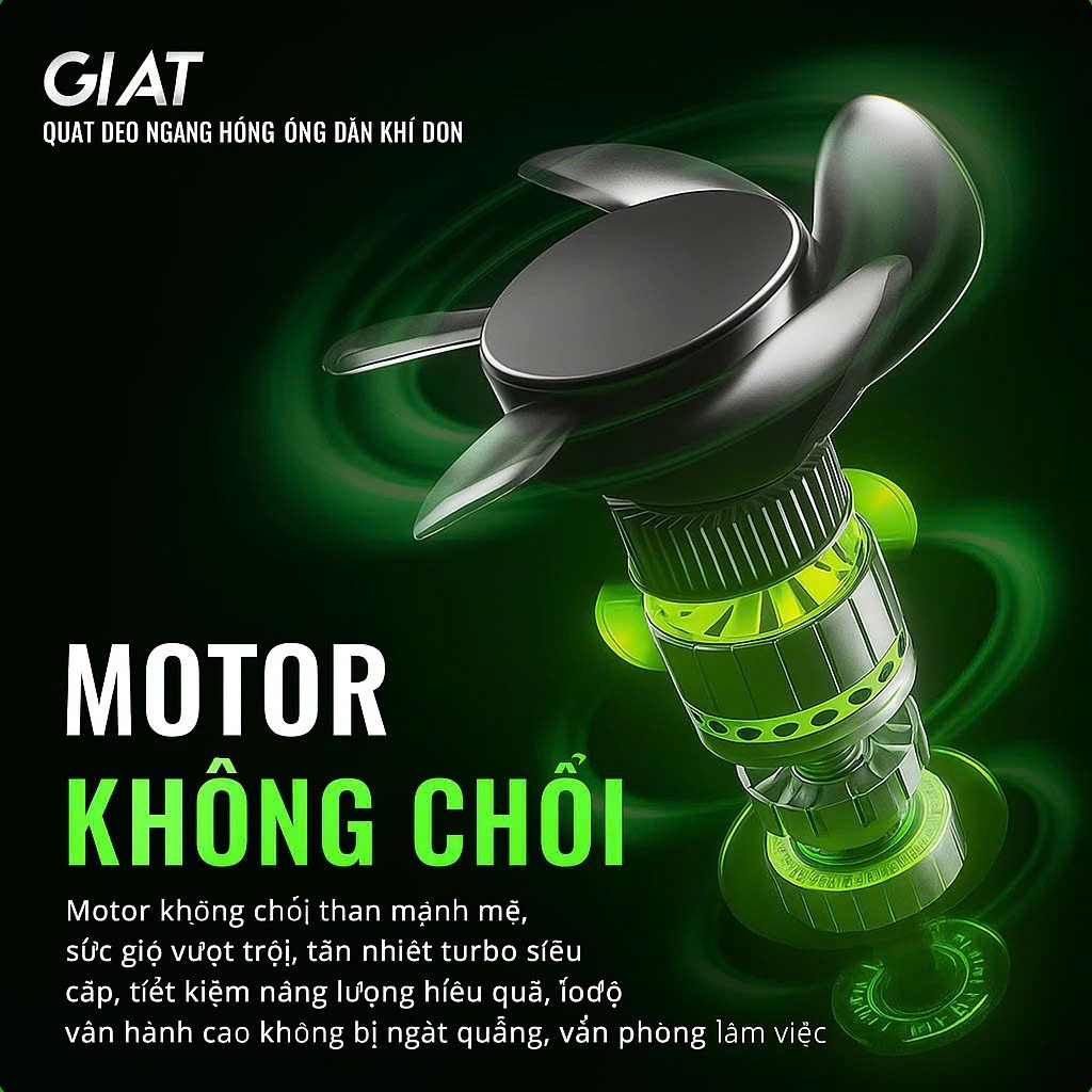 Quạt mini đeo thắt lưng F15 Cao Cấp - 7 Cấp Độ Gió 15.000mAh . động co turbo mạnh khỏe