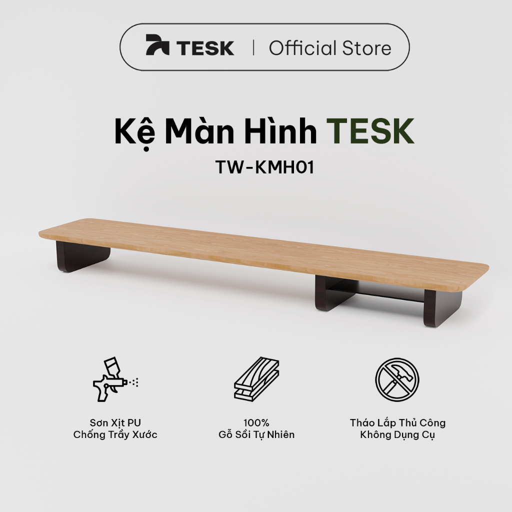 Kệ Màn Hình Tesk – Kệ Gỗ Cao Cấp Decor Bàn Làm Việc - Hình Ảnh Thực Tế