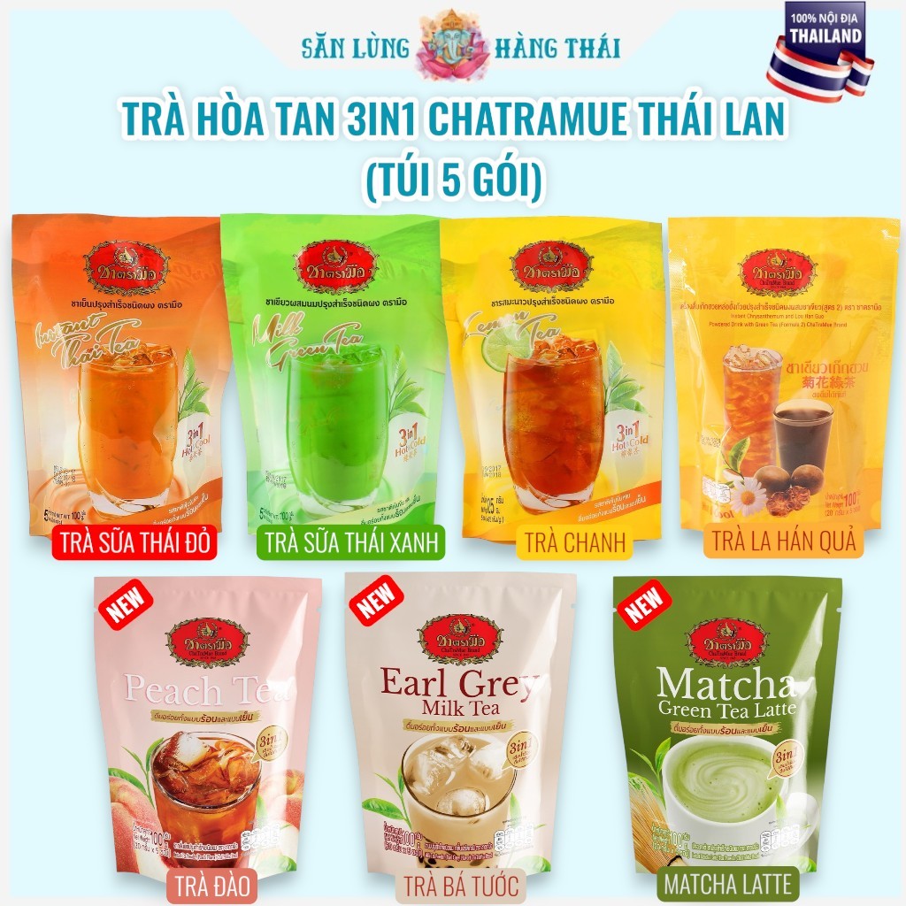 Trà Hòa Tan Chatramue Thái Lan: Thái Xanh, Thái Đỏ, Trà Đào, Trà Chanh ...