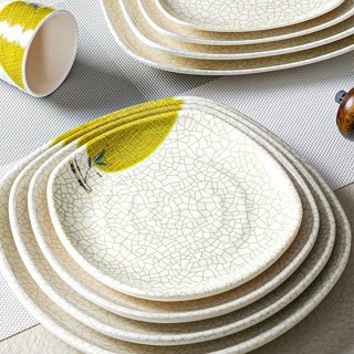 Đĩa Phíp Phíp ( Melamine A5 ) Hoa Văn Hình Lá Tre Dùng Cho Nhà Hàng Khách Sạn 6065