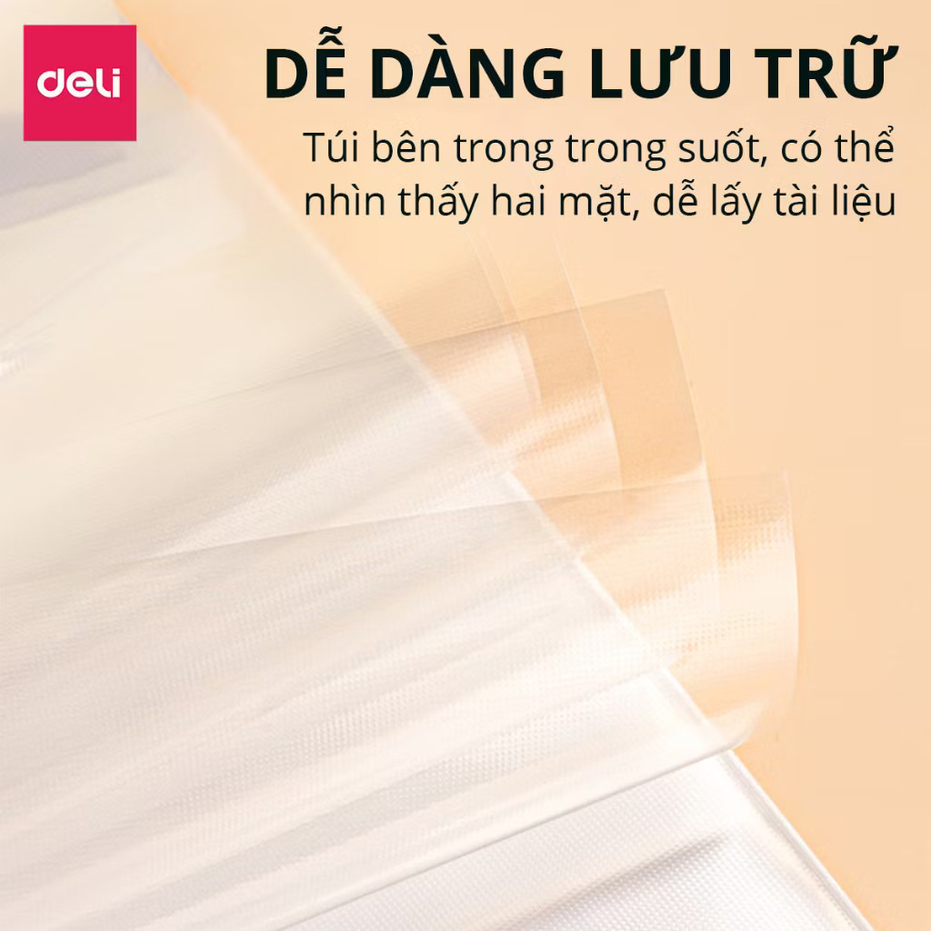 Sale off 60% File Tài Liệu File Lá Học Sinh DELI Đa Năng A4 Bìa Kẹp Lá Tệp Đựng Tài Liệu Đựng 30 40 Lá Màu Pastel