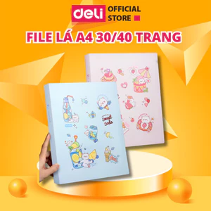 Sale off 60% File Tài Liệu File Lá Học Sinh DELI Đa Năng A4 Bìa Kẹp Lá Tệp Đựng Tài Liệu Đựng 30 40 Lá Màu Pastel