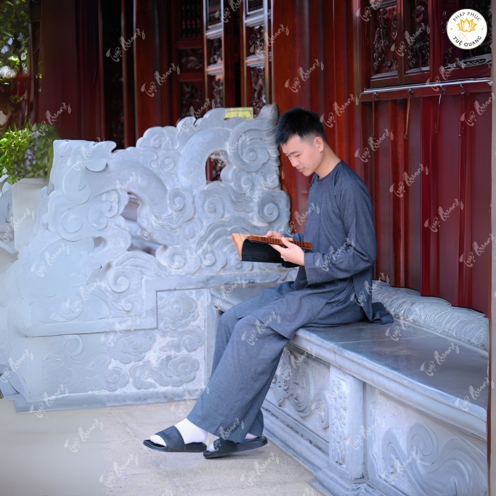 Pháp phục tu sĩ Nam - Bộ vạt hò form Ni nút thắt tà lửng truyền thống chất vải linen cao cấp chính phẩm
