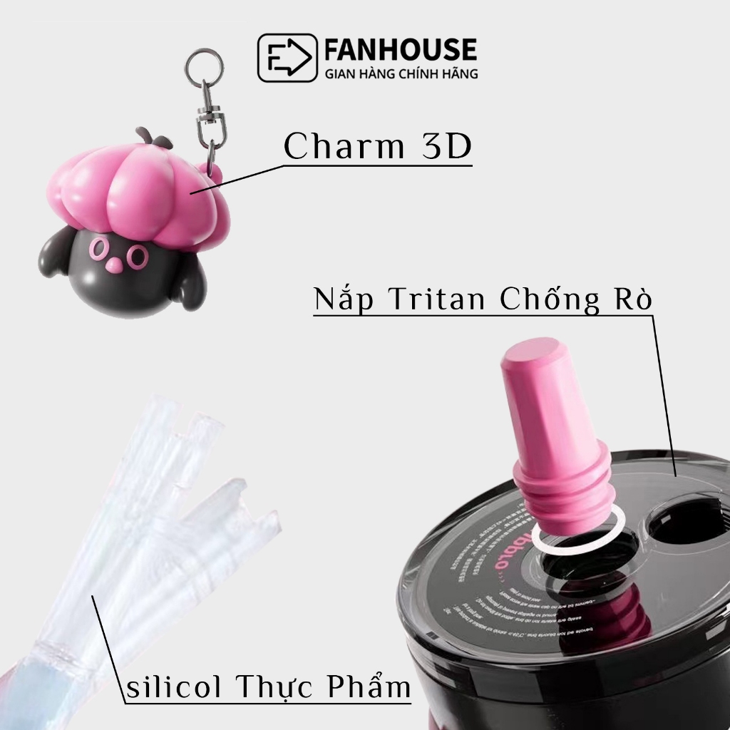 Ly giữ nhiệt khắc tên Candy Ceramic Fan House bình giữ nhiệt 12h inox 316 phủ sứ 710ml tặng charm | BigBuy360 - bigbuy360.vn