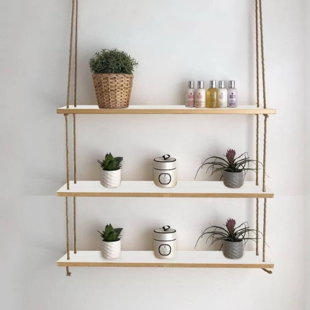 Kệ treo dây trang trí nhà cửa homestay, Kệ treo tường decor phòng ngủ phòng khách để đồ tiện lợi