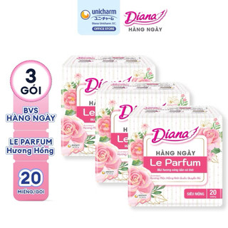 [COMBO 3GÓI/ 6 GÓI]Băng Vệ Sinh Diana Hàng Ngày Le Parfum Hương Mộc Hồng Anh Quốc Gói 20 Miếng