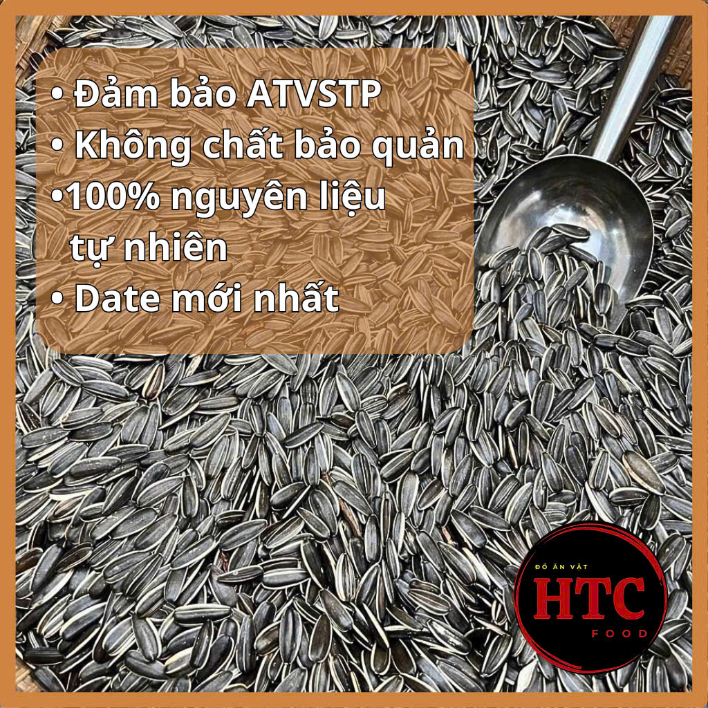 Hạt hướng dương nguyên vị rang củi loại 1 hạt to, chắc giòn, hạt dinh dưỡng hạt Tết ngon, HTC Food