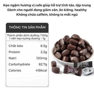 Kẹo Coffee Candy 8 vị – Kẹo cà phê hạt rang thơm ngon, ngọt ngào vị đậm đà.