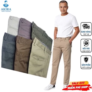 Quần kaki nam trung niên ống suông, vải cao cấp thoáng mát, form chuẩn lịch sự