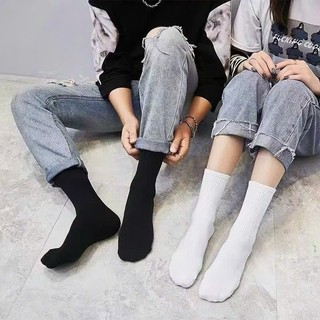 Set 10 đôi tất vớ cổ cao unisex cotton co giãn thoáng khí phối giày sneaker thể thao nam nữ đẹp
