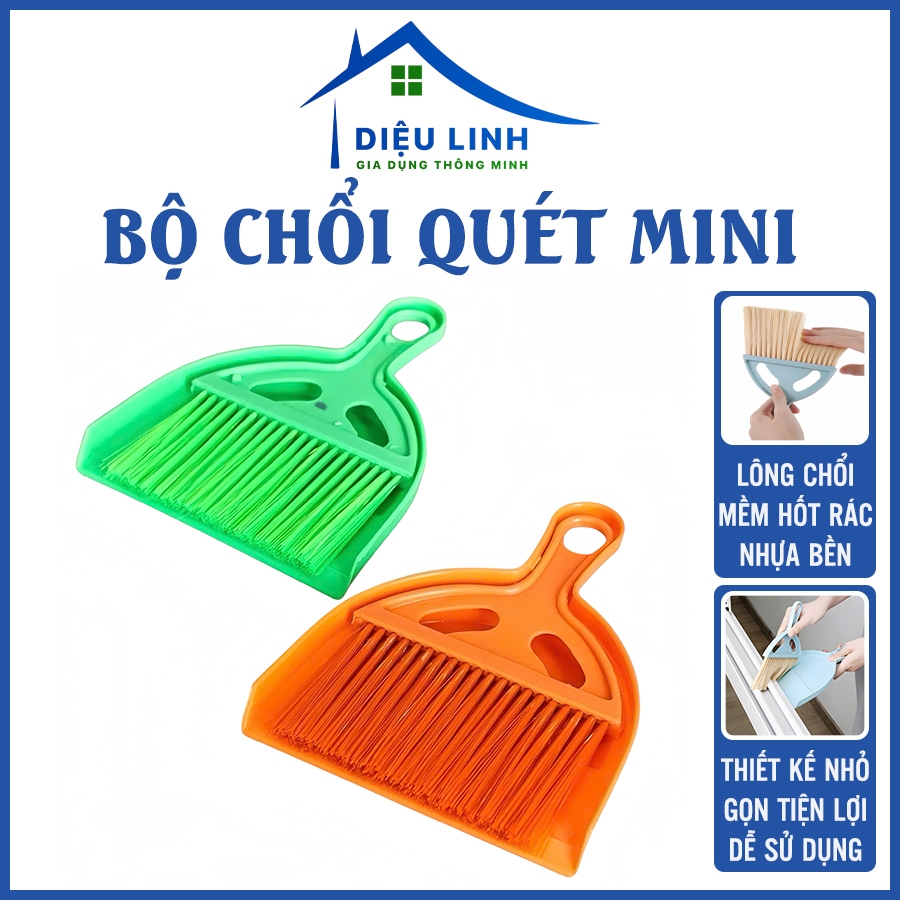 Bộ chổi mini kèm hốt rác nhựa nhỏ gọn tiện dụng văn phòng học sinh ...