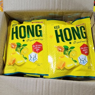 Sỉ 1Thùng (20 Gói)Kẹo Họng ORION, Vị Quất, Gừng & Bạc Hà (Thùng 20 gói × 84g)