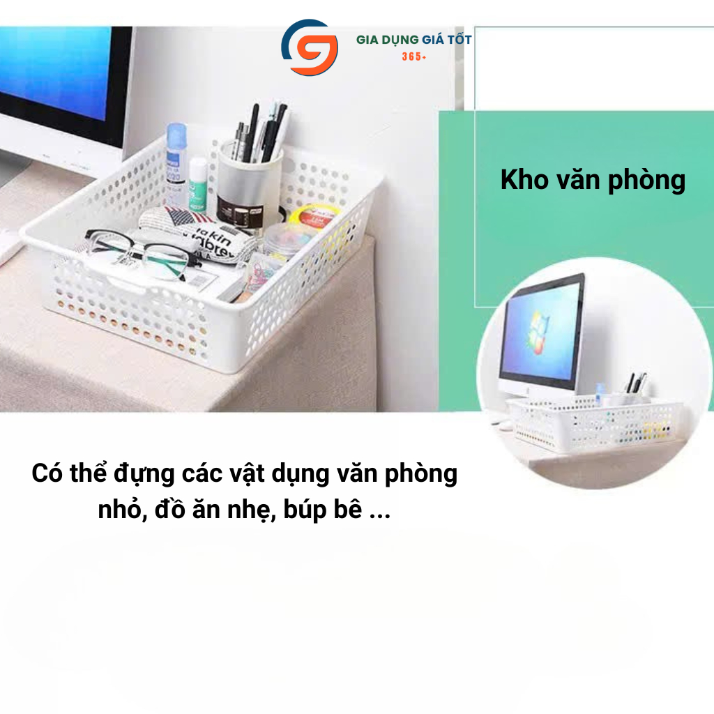 Giỏ nhựa đựng đồ rỗng đa năng Song Long - khay nhựa đựng tài liệu A5, chai lọ, đồ dùng nhà bếp
