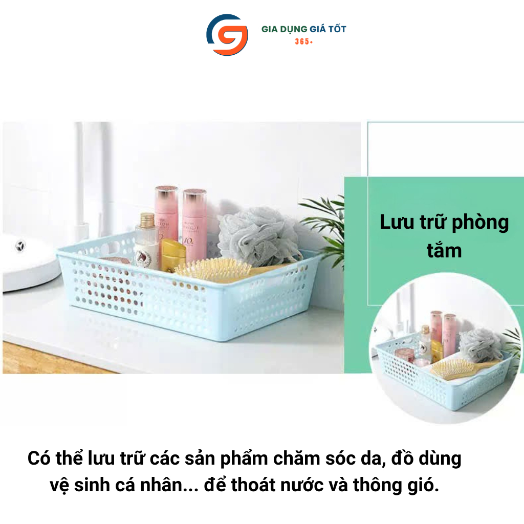 Giỏ nhựa đựng đồ rỗng đa năng Song Long - khay nhựa đựng tài liệu A5, chai lọ, đồ dùng nhà bếp
