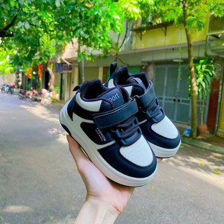 TĂNG 2 SIZE Giày Cao Cổ Sneaker Quai Dán Phong Cách Năng Động Cho Bé Trai Bé Gái K048