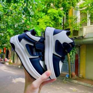 TĂNG 2 SIZE Giày Cao Cổ Sneaker Quai Dán Phong Cách Năng Động Cho Bé Trai Bé Gái K048