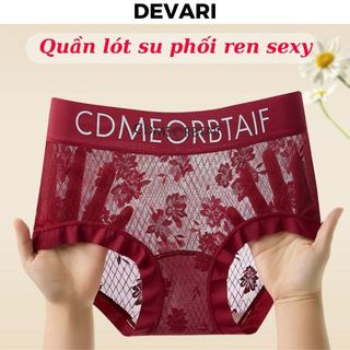 Quần lót nữ ren hoa cạp vừa tôn dáng bản lưng cao gợi cảm in chữ cá tính quyến rũ DEVARI L1268