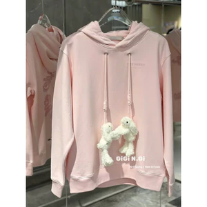 Áo hoodies 13DMZ hồng dây đính thỏ bông