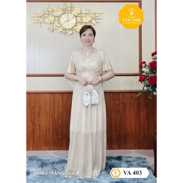 Đầm váy trung niên dạ hội thiết kế váy đầm trung niên cho mẹ sang trọng VA.403