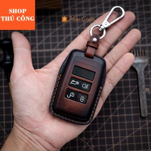 Mino Crafts - Bao da chìa khóa LAND ROVER, Chế tác thủ công, Da bò thật, Khắc tên, Nhiều màu sắc
