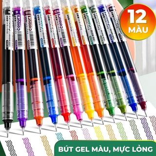 Bút Gel Nét Mịn 0.5mm - Bút Bi Nước Viết Êm, Nhanh Khô, Không Lem, Đa Dạng Màu Sắc Cho Học Sinh