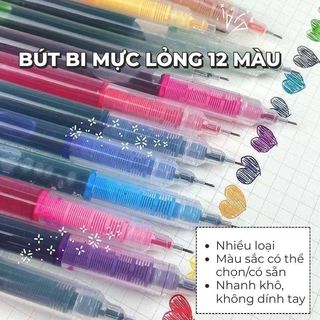Bút Gel Nét Mịn 0.5mm - Bút Bi Nước Viết Êm, Nhanh Khô, Không Lem, Đa Dạng Màu Sắc Cho Học Sinh