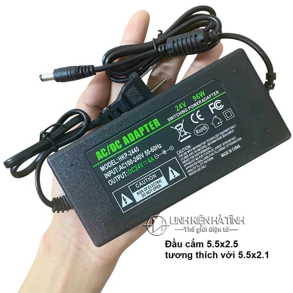Adapter Nguồn 24V 4A adapter 24v 4a dùng cho thiết bị camera, máy in mã vạch, máy in , máy bơm công suất v.vv