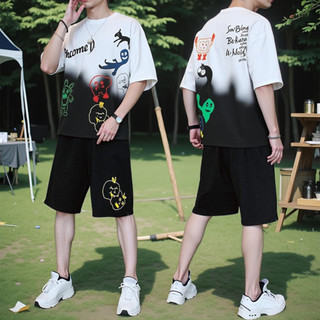 Đồ bộ thể thao nam mặc hè, Chất thun cotton Họa Tiết JOURNEY M038  + Bộ quần áo nam nữ in JOURNEY C1