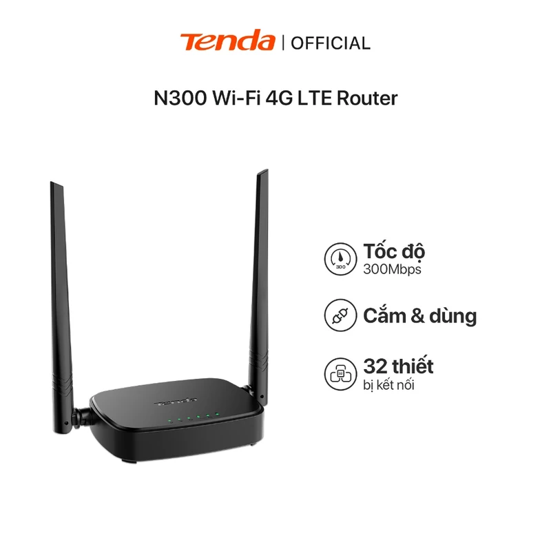 Bộ Phát WiFi Tenda 4G05 Chuẩn N Tốc Độ 300Mbps Dùng Sim 4G/3G Dùng Cho Ôto Và Nơi Không Có Internet — ảnh 1