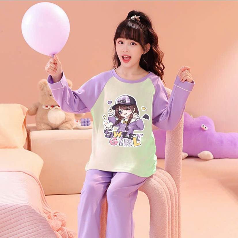 Set bộ cho bé gái size đại BEESHOP bộ đồ thu đông cho bé gái từ 6 - 14 tuổi D25055