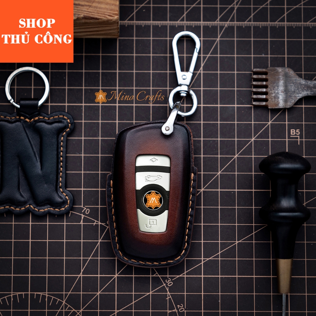 Mino Crafts - Bao da chìa khóa BMW Series 6, M3, Chế tác thủ công, Da bò thật, Nhiều màu sắc