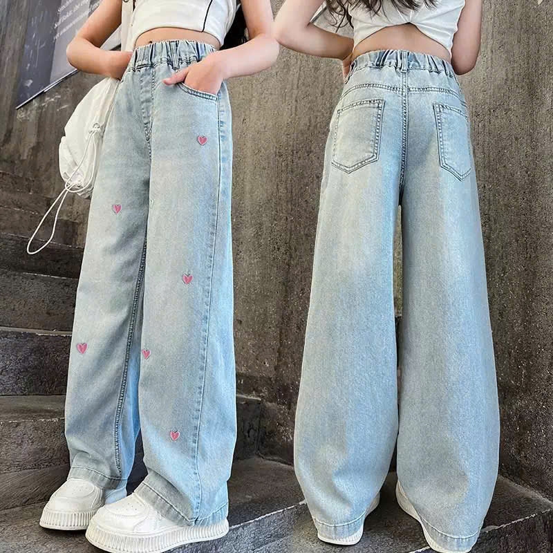 Quân jeans suông cho bé gái size đại BEESHOP quần bé gái 6 - 14 tuổi KM0006
