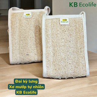 Đai Kỳ Lưng Xơ Mướp KB Ecolife Tẩy Tế Bào Chết Dưỡng Ẩm Massage Cơ Thể (2 mặt xơ)