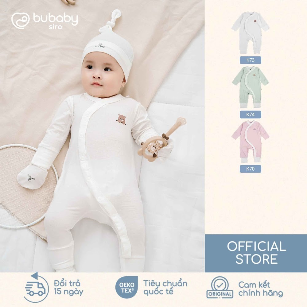 Bubaby Body Dài Tay Cài Chéo Siro Hình Gấu, Bộ Liền Dài Có Size Từ Sơ ...