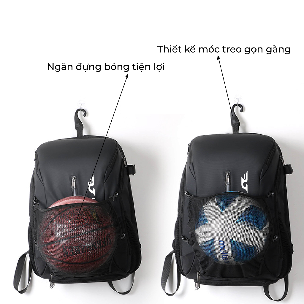 Balo Thể Thao KUNO Cải Tiến Mới, Sử Dụng Thể Thao Cầu Lông, Tennis, Bóng Rổ, Thời Trang Đa Năng Chống Thấm Nước - BN03K
