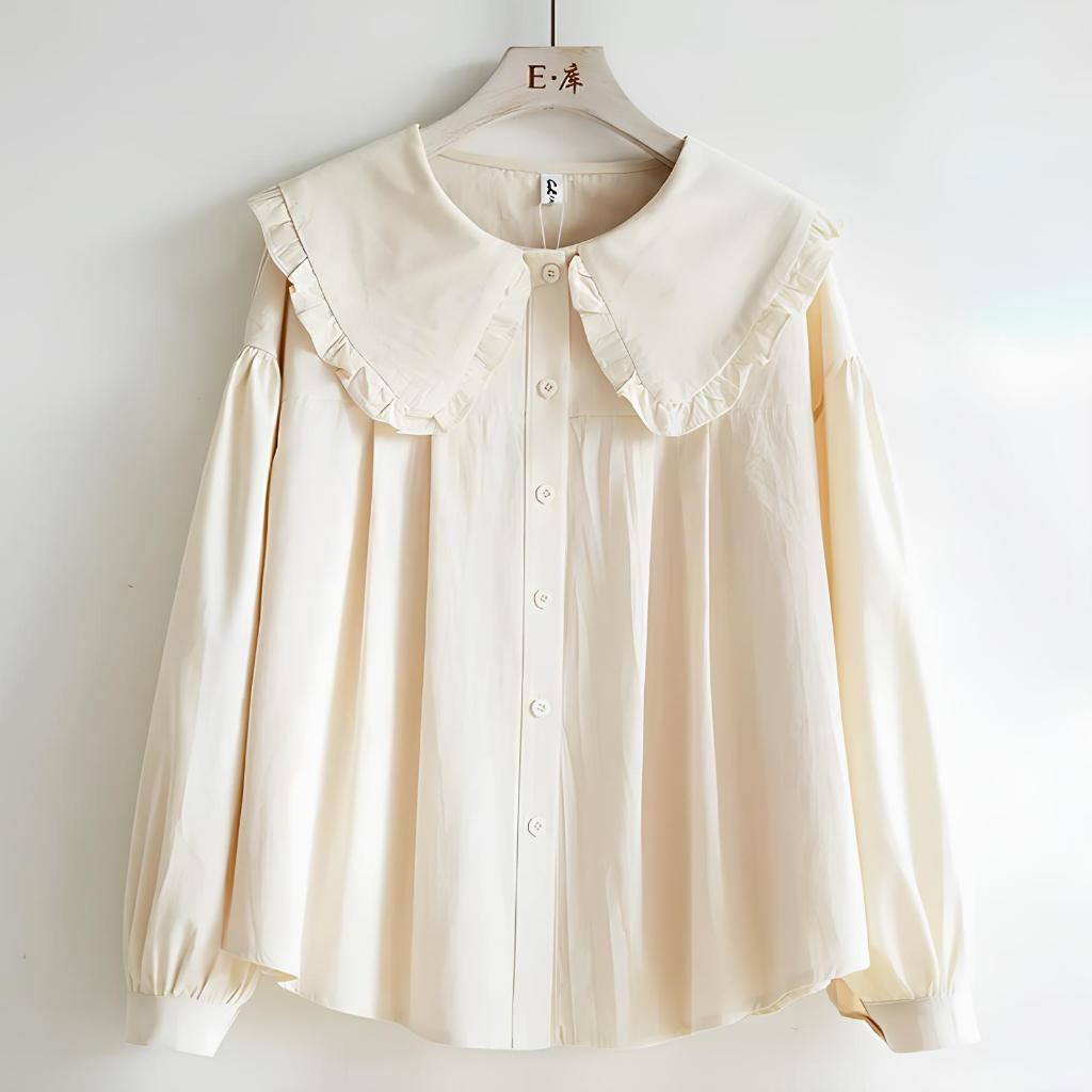 Áo sơ mi đũi dài tay cho bé gái size đại BEESHOP KM0013