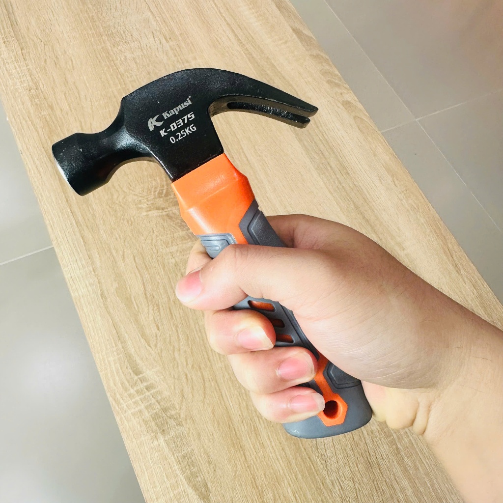 Búa nhổ đinh sừng dê KAPUSI Nhật Bản dạng lùn chiều dài 15cm, đầu búa nặng 250gr - BÚA CÁN NGẮN