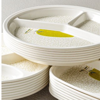 Khay Chia Ngăn Phíp ( Melamine A5 ) Hoa Văn Hình Lá Tre Dùng Cho Nhà Hàng Khách Sạn  8026