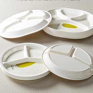 Khay Chia Ngăn Phíp ( Melamine A5 ) Hoa Văn Hình Lá Tre Dùng Cho Nhà Hàng Khách Sạn  8026