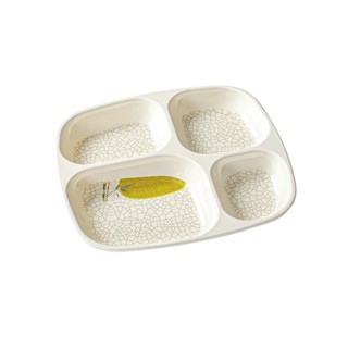 Khay Chia Ngăn Phíp ( Melamine A5 ) Hoa Văn Hình Lá Tre Dùng Cho Nhà Hàng Khách Sạn  8026