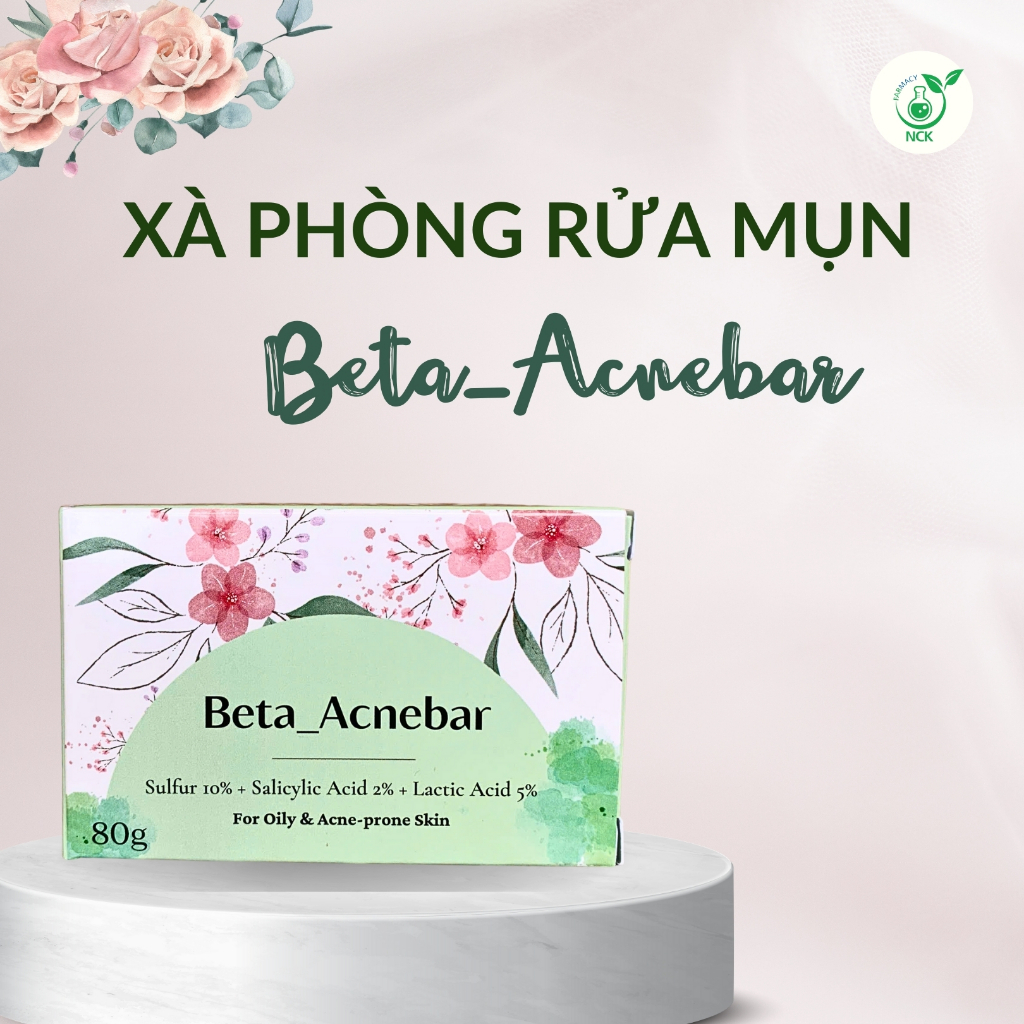 BETA ACNEBAR - Xà phòng tắm gội thiên nhiên ngừa mụn, giúp da mềm mịn