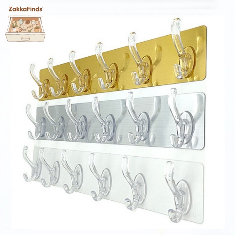 Thanh 6 Móc dán tường Siêu Dính Dán Tường Nhà Tắm,Nhà Bếp, Tủ Quần Áo - Móc dán tường treo quần áo