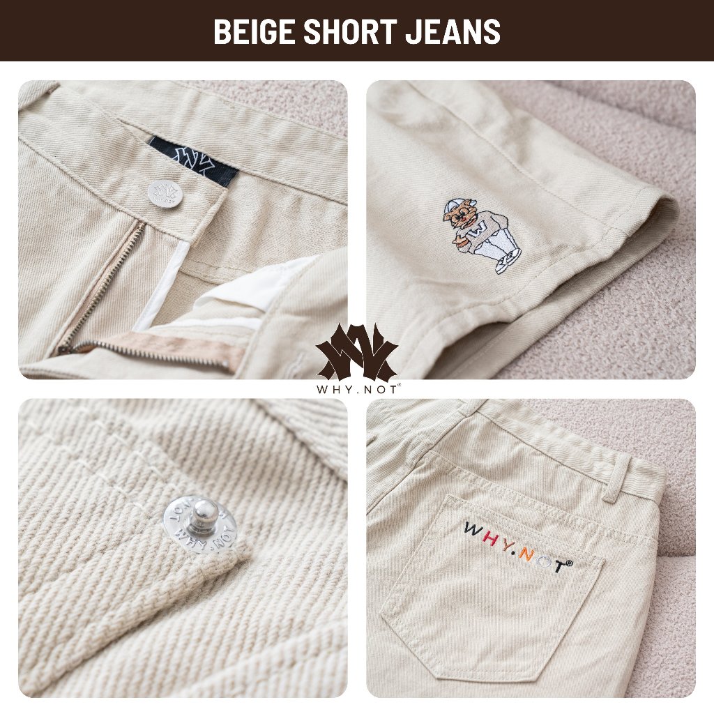 [Có Bigsize] - Quần Short Jeans Nam WHY.NOT Deep Blue Short Jean Form Rộng Trên Gối - Quần Đùi Jean