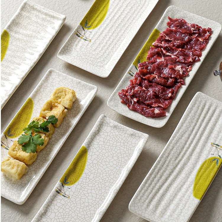 Đĩa Phíp ( Melamine A5 ) Hoa Văn Hình Lá Tre Dùng Cho Nhà Hàng 777000 ( 4531-8.5 )