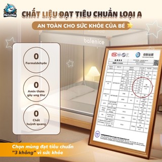 [NEW] Mùng Chống Ngã, Chống Muỗi Bảo Vệ Em Bé, Mùng Khung Vuông Có Cửa Ra Vào, Chắn Giường Không Khoan Tường